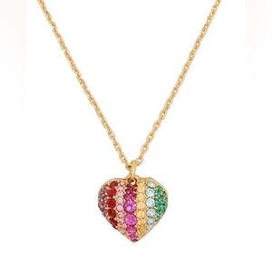 KATE SPADE On The Dot Mini Rainbow Heart Pendant Necklace